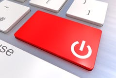 Computer keyboard with a Power Button Concept Stock Photo Computer keyboard with a Power Button Concept Stock Photo