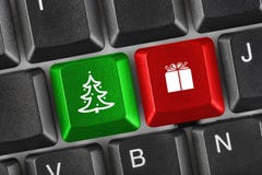 Computer Keyboard With Christmas Keys Royalty Free Stock Image Computer Keyboard With Christmas Keys Royalty Free Stock Image