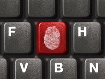 Computer Keyboard With Fingerprint Stock Photography Computer Keyboard With Fingerprint Stock Photography