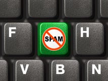 Computer Keyboard With No SPAM Key Royalty Free Stock Photos Computer Keyboard With No SPAM Key Royalty Free Stock Photos