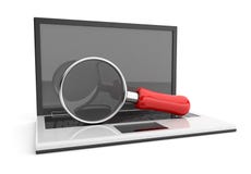 Computer Laptop 3D. Searching The Interne. Royalty Free Stock Images Computer Laptop 3D. Searching The Interne. Royalty Free Stock Images