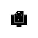 Computer security black icon concept. Computer security flat vector symbol, sign, illustration. stock illustration Computer security black icon concept. Computer security flat vector symbol, sign, illustration. stock illustration