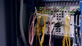 Computer servers rack in a Data Center. 4K. Computer servers rack in a Data Center Computer servers rack in a Data Center. 4K. Computer servers rack in a Data Center
