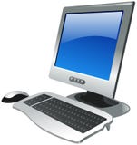 Computer Set With Monitor, Mouse And Keyboard Stock Photo Computer Set With Monitor, Mouse And Keyboard Stock Photo