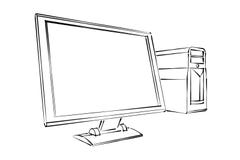 Sketch Of Computer Royalty Free Stock Image - Image: 9242826