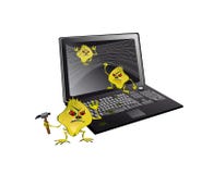 Computer Viruses Attack The Notebook Royalty Free Stock Photos