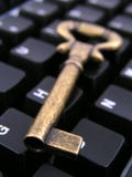 Computer With Key Stock Image Computer With Key Stock Image