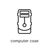 Computerkastenikone Modischer moderner flacher linearer Vektor Computer Ca stock abbildung Computerkastenikone Modischer moderner flacher linearer Vektor Computer Ca stock abbildung