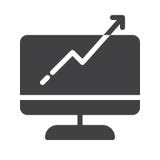 Computermonitor mit Diagrammikonenvektor des Geschäftsdiagramms wachsendem stock abbildung Computermonitor mit Diagrammikonenvektor des Geschäftsdiagramms wachsendem stock abbildung
