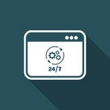 Computerreparaturunterstützung 24/7 - Vector flache Ikone stock abbildung Computerreparaturunterstützung 24/7 - Vector flache Ikone stock abbildung