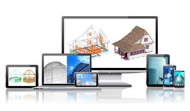 Computers And Construction Concept. Royalty Free Stock Images Computers And Construction Concept. Royalty Free Stock Images