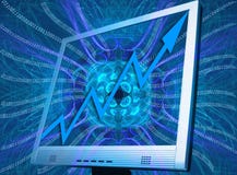 Computers, Binary And Upgoing Success. Royalty Free Stock Image Computers, Binary And Upgoing Success. Royalty Free Stock Image