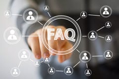 Comunicazione di web del collegamento del FAQ del bottone di affari illustrazione di stock Comunicazione di web del collegamento del FAQ del bottone di affari illustrazione di stock