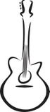 Conceito acústico do logotipo da ilustração da guitarra da rocha ilustração stock Conceito acústico do logotipo da ilustração da guitarra da rocha ilustração stock