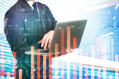 Conceito da finança, da inovação e da analítica imagem de stock Conceito da finança, da inovação e da analítica imagem de stock