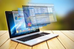  Conceito da programação de software e do Internet ilustração do vetor