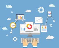  Conceito do colaborador do app do software ilustração stock