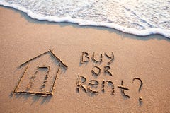 Conceito dos bens imobiliários, compra contra o aluguel Imagens de Stock Royalty Free Conceito dos bens imobiliários, compra contra o aluguel Imagens de Stock Royalty Free