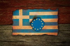 Conceito europeu e grego da bandeira imagem de stock Conceito europeu e grego da bandeira imagem de stock