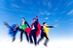 Conceito forte do sucesso da confiança das aspirações do negócio do super-herói imagens de stock Conceito forte do sucesso da confiança das aspirações do negócio do super-herói imagens de stock