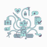Conceito médico do chatbot ilustração stock Conceito médico do chatbot ilustração stock