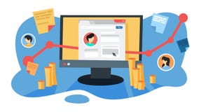 Conceito social da otimização dos meios de SMO Propaganda no Internet ilustração stock Conceito social da otimização dos meios de SMO Propaganda no Internet ilustração stock
