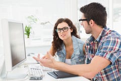 Concentrated casual business people speaking stock photography Concentrated casual business people speaking stock photography