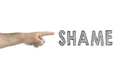 Concept of accusation guilty person. Shame concept. Hand pointing with index finger Shame royalty free stock images Concept of accusation guilty person. Shame concept. Hand pointing with index finger Shame royalty free stock images