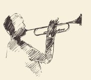 Concept acoustique de musique de trompette d'affiche de jazz illustration libre de droits Concept acoustique de musique de trompette d'affiche de jazz illustration libre de droits