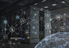 Concept of Blockchain. Cryptocurrency platform
