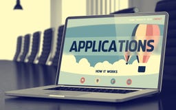 Concept d'applications sur l'écran d'ordinateur portable 3d Image stock Concept d'applications sur l'écran d'ordinateur portable 3d Image stock