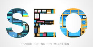 Concept d'optimisation de Search Engine de Seo illustration stock Concept d'optimisation de Search Engine de Seo illustration stock