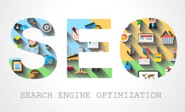 Concept d'optimisation de Search Engine de Seo illustration libre de droits Concept d'optimisation de Search Engine de Seo illustration libre de droits
