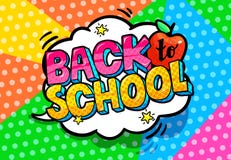 Concept d'éducation Fond d'école et bulle comique de la parole avec de nouveau au lettrage d'école illustration de vecteur Concept d'éducation Fond d'école et bulle comique de la parole avec de nouveau au lettrage d'école illustration de vecteur