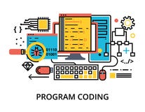 Concept de la programmation, du logiciel de développement et du codage Images stock Concept de la programmation, du logiciel de développement et du codage Images stock