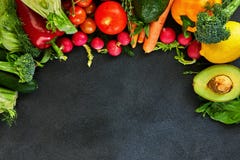 Concept de nourriture saine, de légumes frais et de fruits photo libre de droits Concept de nourriture saine, de légumes frais et de fruits photo libre de droits