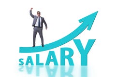 Concept de salaire croissant avec l'homme d'affaires images libres de droits Concept de salaire croissant avec l'homme d'affaires images libres de droits