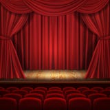 Concept de vecteur de théâtre, scène classique avec des rideaux Photographie stock libre de droits Concept de vecteur de théâtre, scène classique avec des rideaux Photographie stock libre de droits