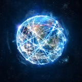 Concept of global internet connection network . World provided by Nasa royalty free stock photography Concept of global internet connection network . World provided by Nasa royalty free stock photography