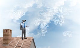 Concept of home security and privacy protection with camera headed man royalty free stock photo Concept of home security and privacy protection with camera headed man royalty free stock photo