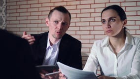 The concept of interview with candidate and two of the interviewer stock video footage The concept of interview with candidate and two of the interviewer stock video footage