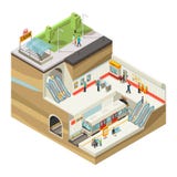 Concept isométrique de station de métro illustration libre de droits Concept isométrique de station de métro illustration libre de droits