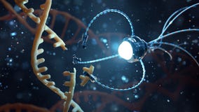 Concept médical dans le domaine de la nanotechnologie Génie génétique et l'utilisation des nanorobots de remplacer une partie de illustration de vecteur Concept médical dans le domaine de la nanotechnologie Génie génétique et l'utilisation des nanorobots de remplacer une partie de illustration de vecteur