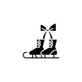 Concept noir d'icône de patins Symbole plat de vecteur de patins, signe, illustration illustration de vecteur Concept noir d'icône de patins Symbole plat de vecteur de patins, signe, illustration illustration de vecteur