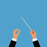 Concept plat d'orchestre de musique ou de chef d'orchestre de choeur illustration stock Concept plat d'orchestre de musique ou de chef d'orchestre de choeur illustration stock