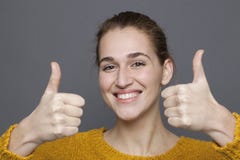 Concept rayonnant d'approbation, femme Photo libre de droits Concept rayonnant d'approbation, femme Photo libre de droits