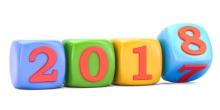 Concept 2018, rendu de bonne année 3D illustration stock Concept 2018, rendu de bonne année 3D illustration stock