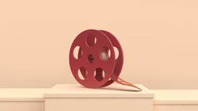 concept rouge de cinéaste de cinéma de film de scène de crème de petit pain de film d'or du rendu 3d illustration stock concept rouge de cinéaste de cinéma de film de scène de crème de petit pain de film d'or du rendu 3d illustration stock