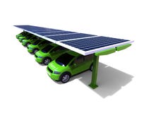 concept solaire de station de la voiture 3D illustration de vecteur concept solaire de station de la voiture 3D illustration de vecteur