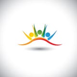 Concepten vectorpictogram van gelukkige vrienden samen royalty-vrije illustratie Concepten vectorpictogram van gelukkige vrienden samen royalty-vrije illustratie